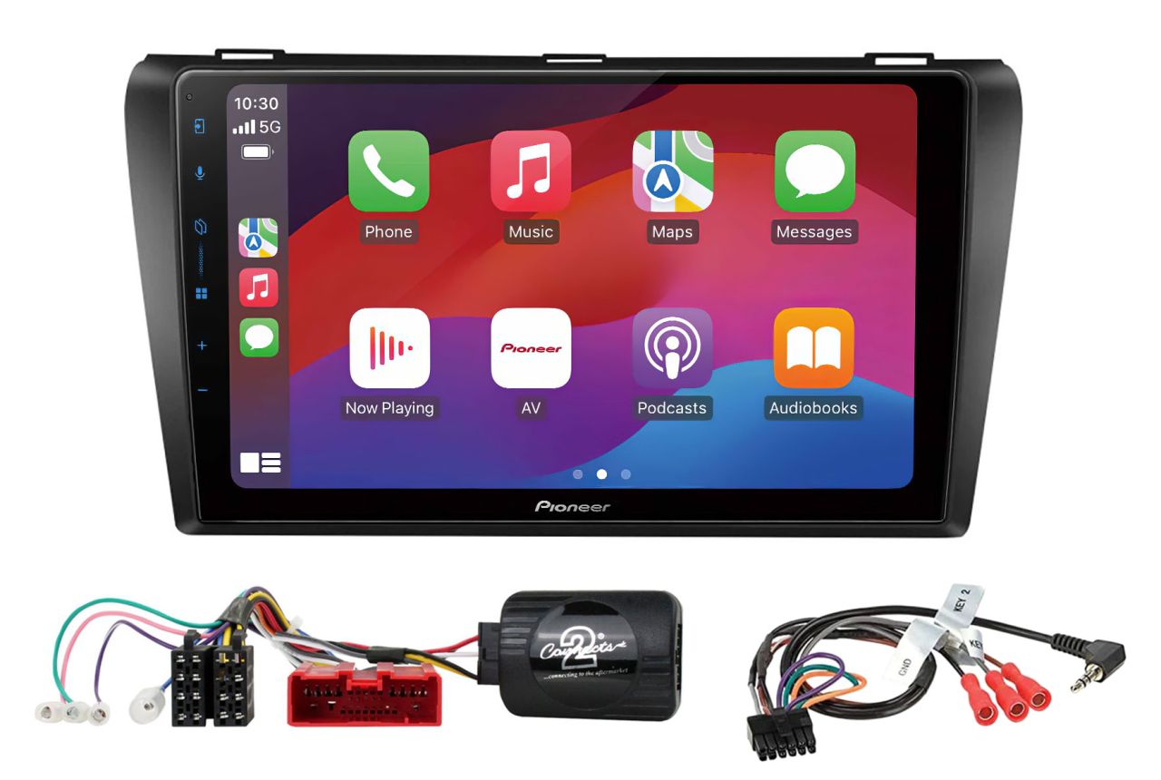 Mazda 3, (2003-) Pioneer 9" Apple CarPlay, Android Auto Multimédia (SWC)