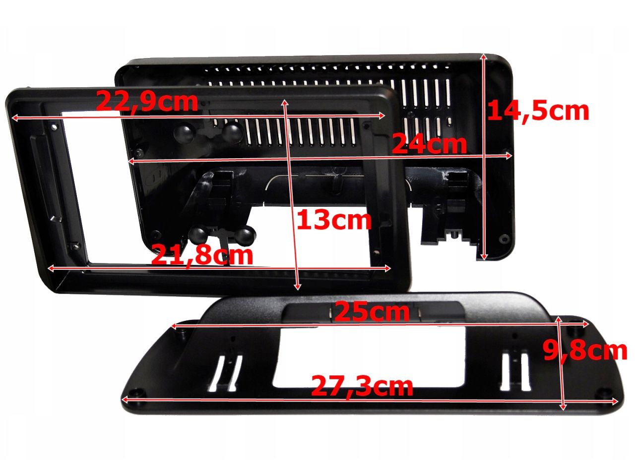 Felcsavarozható univerzális 9" autórádió beszerelő keret, Perfect FIT (AJ-WN-011)